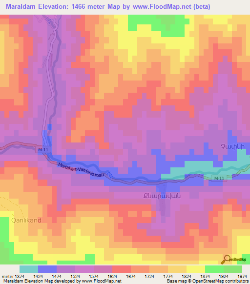Maraldam,Azerbaijan Elevation Map