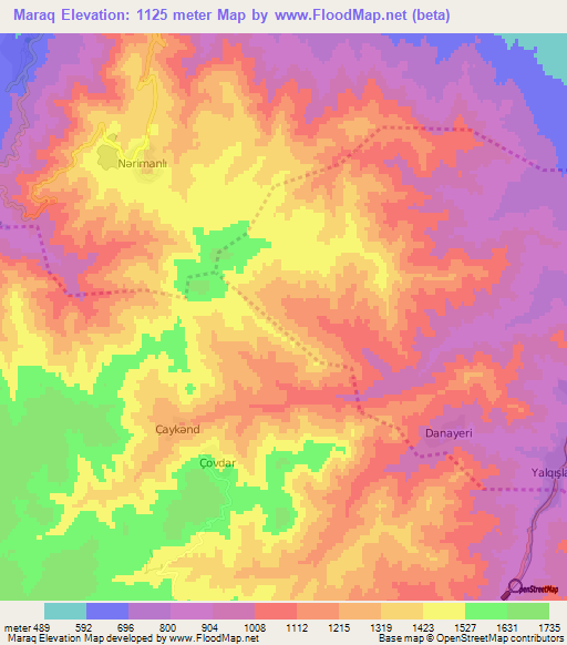 Maraq,Azerbaijan Elevation Map