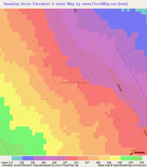 Hawaiian Acres,US Elevation Map