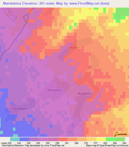 Mamkabina,Azerbaijan Elevation Map