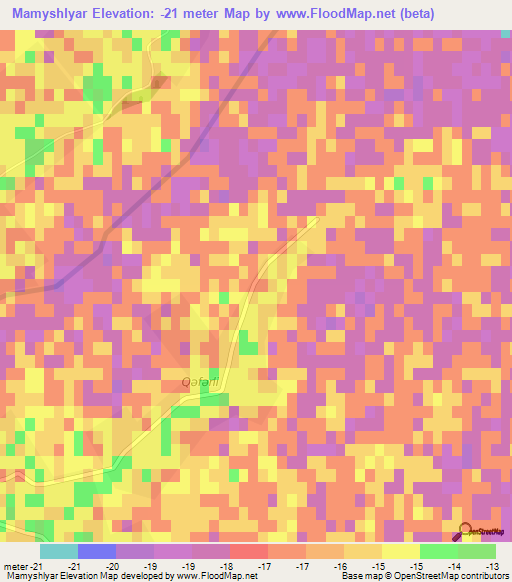 Mamyshlyar,Azerbaijan Elevation Map