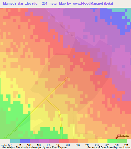 Mamedalylar,Azerbaijan Elevation Map