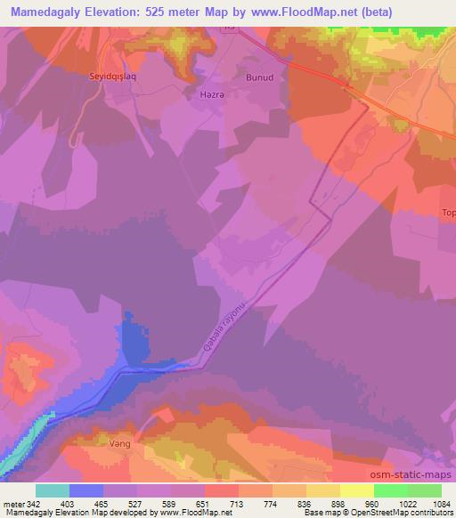 Mamedagaly,Azerbaijan Elevation Map
