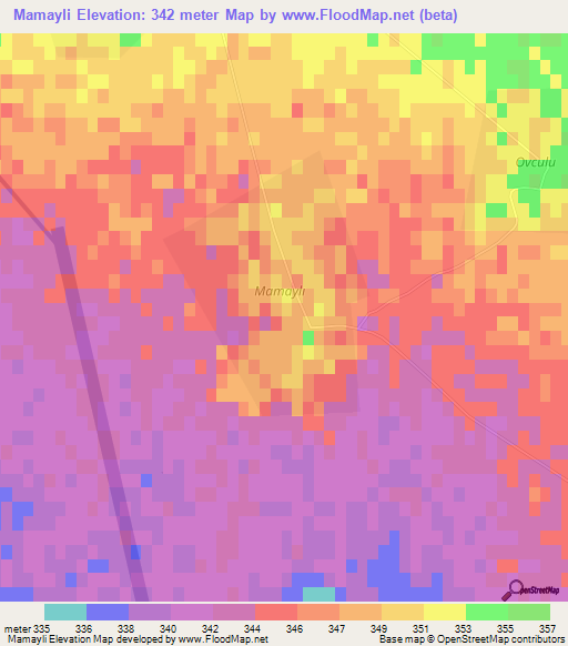 Mamayli,Azerbaijan Elevation Map