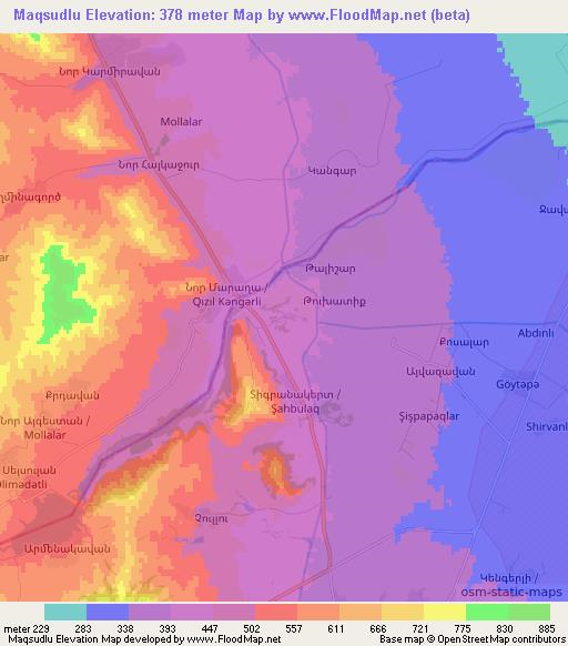 Maqsudlu,Azerbaijan Elevation Map