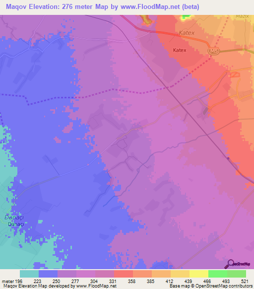 Maqov,Azerbaijan Elevation Map