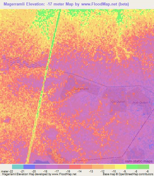 Magerramli,Azerbaijan Elevation Map