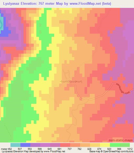 Lyulyasaz,Azerbaijan Elevation Map