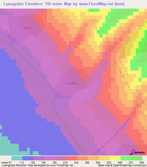 Lyangyabiz,Azerbaijan Elevation Map