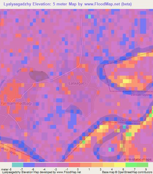 Lyalyaagadzhy,Azerbaijan Elevation Map