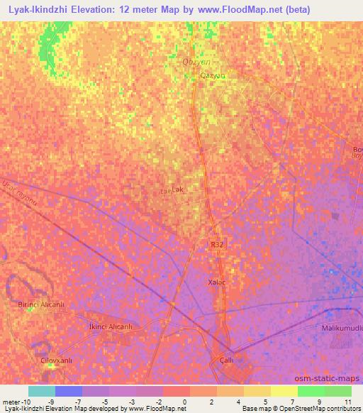 Lyak-Ikindzhi,Azerbaijan Elevation Map