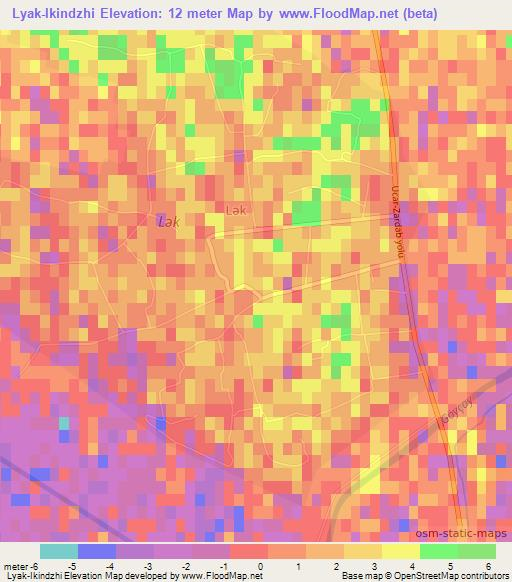 Lyak-Ikindzhi,Azerbaijan Elevation Map