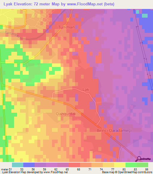 Lyak,Azerbaijan Elevation Map