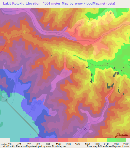 Lakit Kotuklu,Azerbaijan Elevation Map