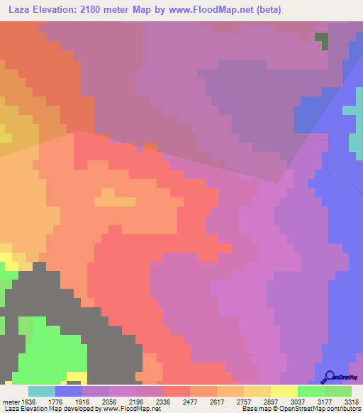 Laza,Azerbaijan Elevation Map
