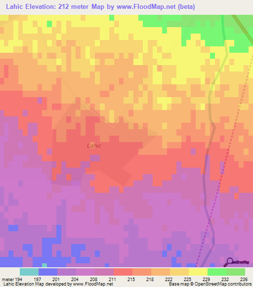 Lahic,Azerbaijan Elevation Map