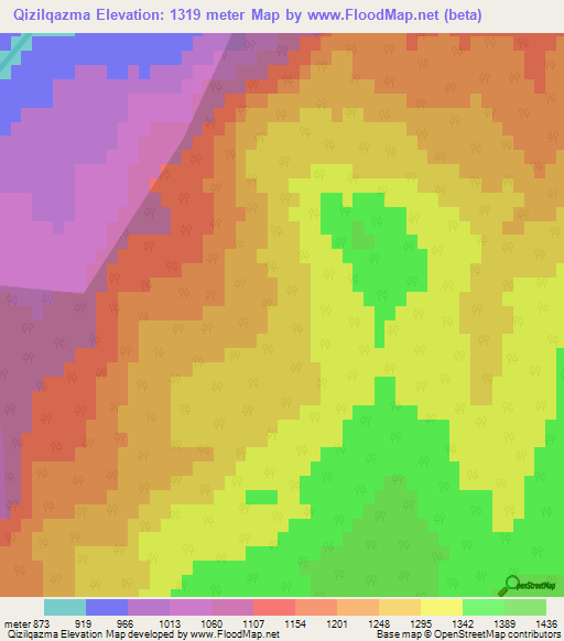 Qizilqazma,Azerbaijan Elevation Map