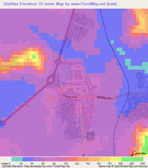 Qizildas,Azerbaijan Elevation Map