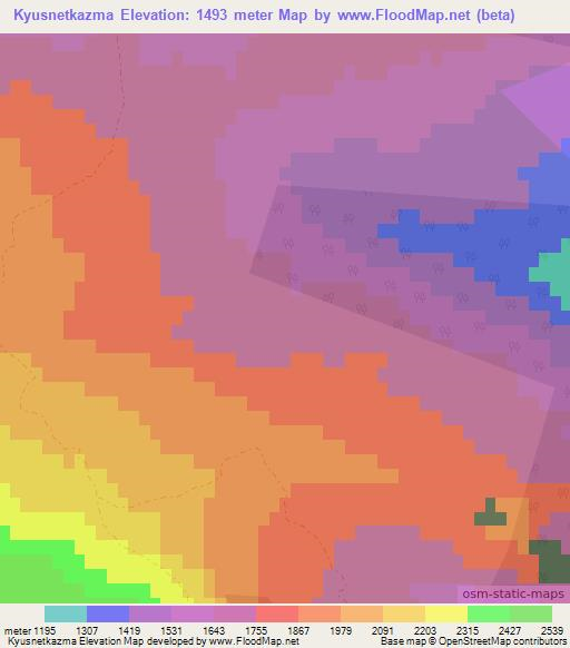 Kyusnetkazma,Azerbaijan Elevation Map
