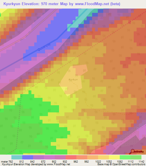 Kyurkyun,Azerbaijan Elevation Map
