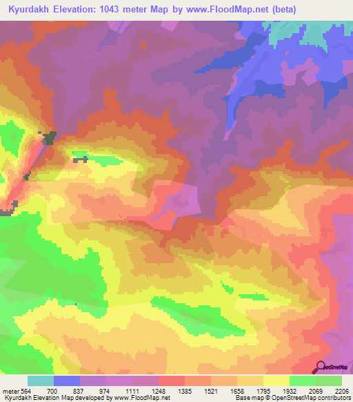 Kyurdakh,Azerbaijan Elevation Map
