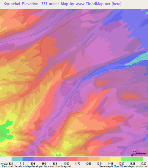 Kyupchal,Azerbaijan Elevation Map