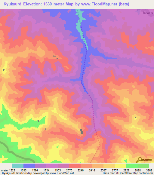 Kyukyurd,Azerbaijan Elevation Map