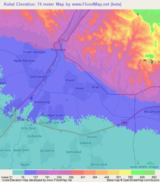 Kukal,Azerbaijan Elevation Map