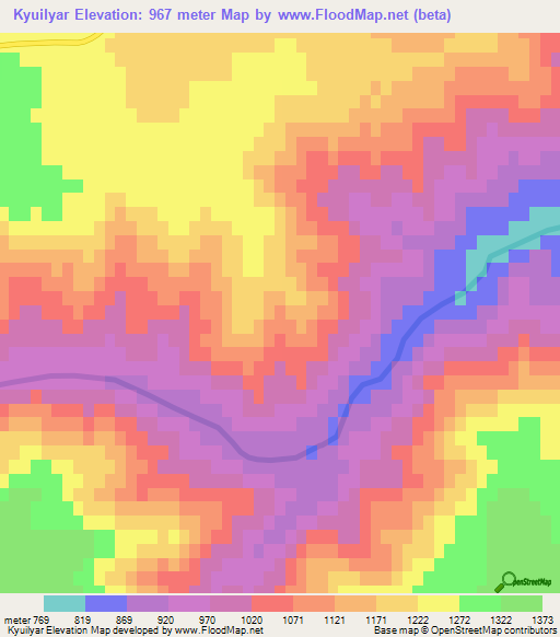Kyuilyar,Azerbaijan Elevation Map