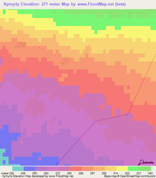 Kymyrly,Azerbaijan Elevation Map