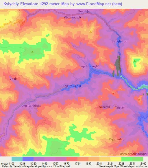 Kylychly,Azerbaijan Elevation Map