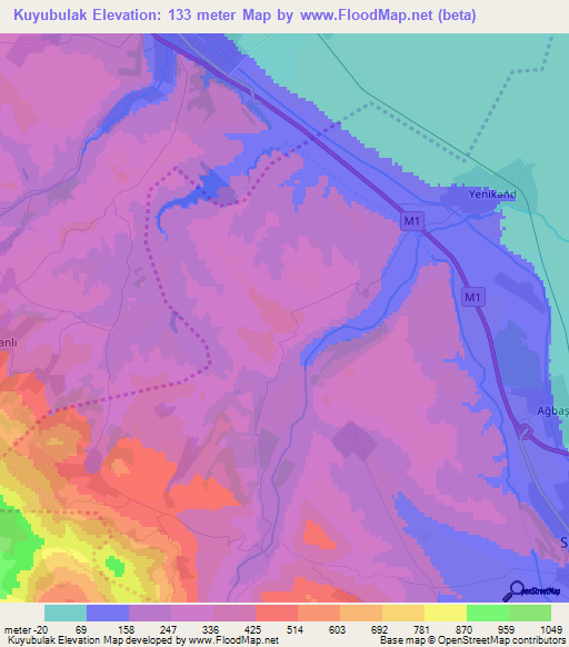 Kuyubulak,Azerbaijan Elevation Map