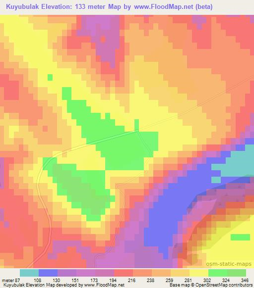 Kuyubulak,Azerbaijan Elevation Map