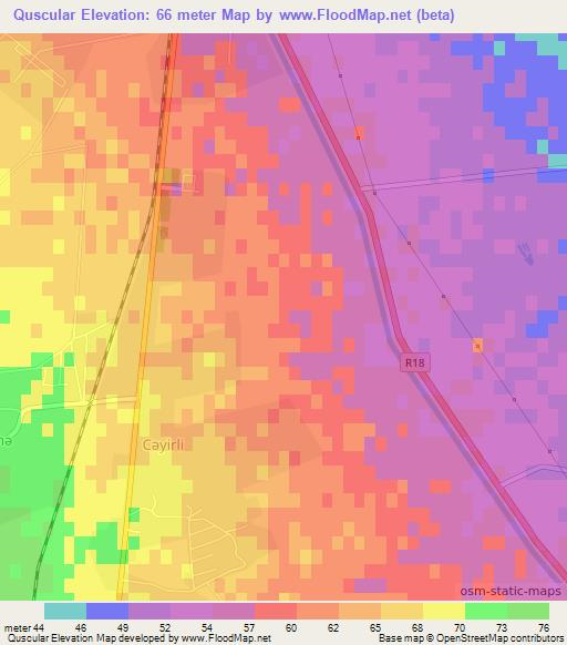 Quscular,Azerbaijan Elevation Map