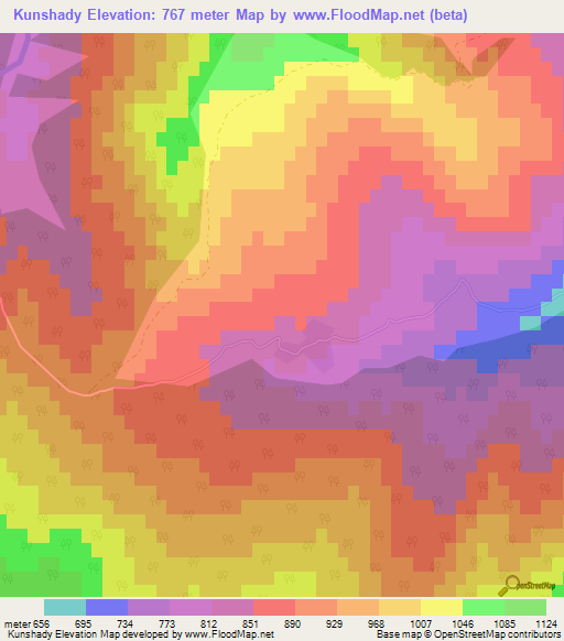 Kunshady,Azerbaijan Elevation Map
