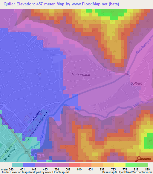 Qullar,Azerbaijan Elevation Map