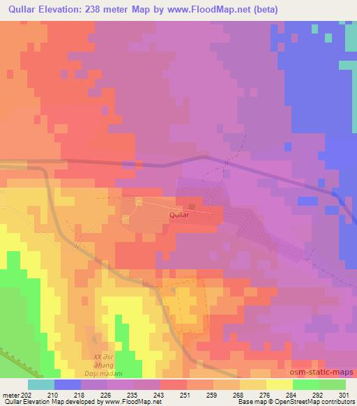 Qullar,Azerbaijan Elevation Map
