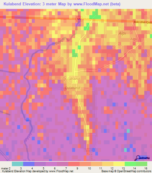 Kulabend,Azerbaijan Elevation Map
