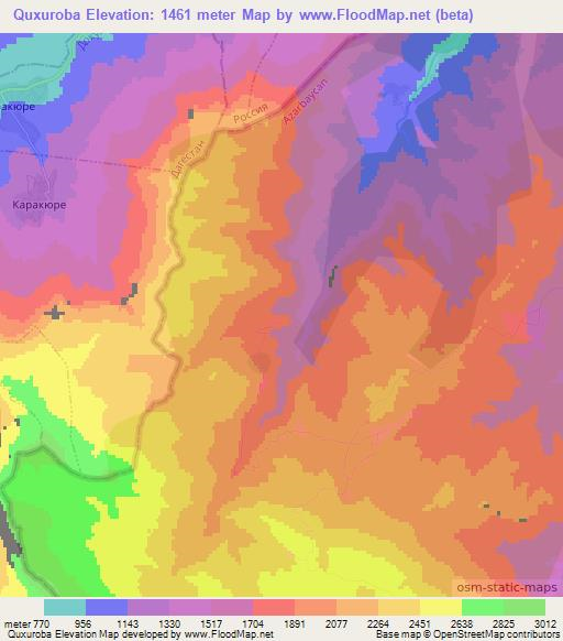 Quxuroba,Azerbaijan Elevation Map
