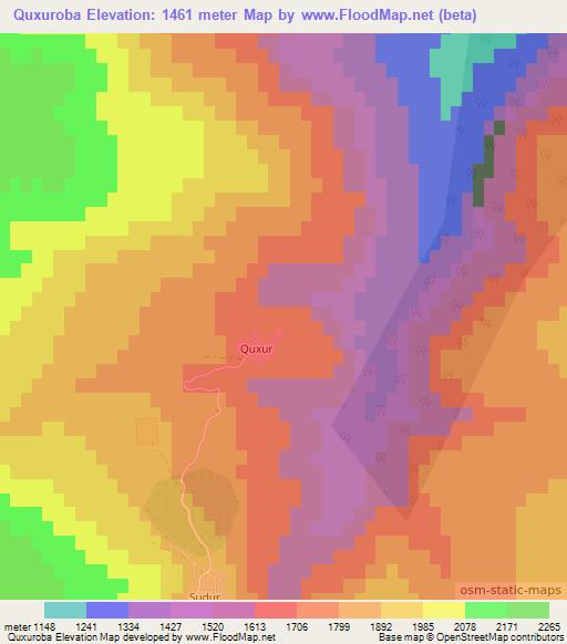 Quxuroba,Azerbaijan Elevation Map