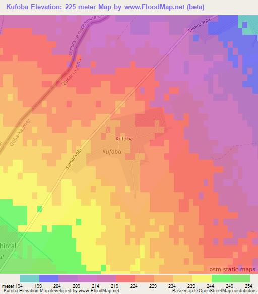 Kufoba,Azerbaijan Elevation Map