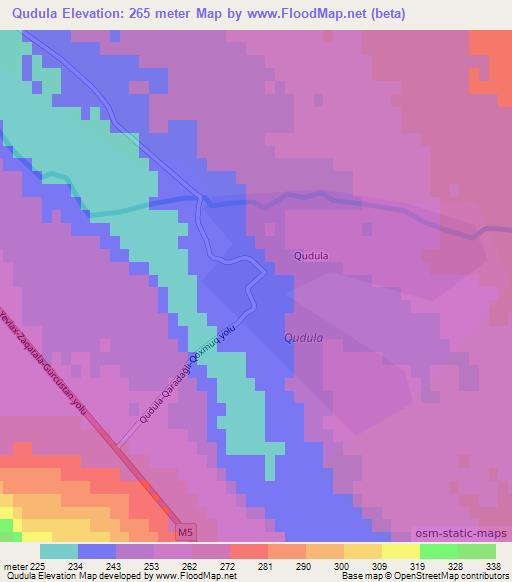 Qudula,Azerbaijan Elevation Map