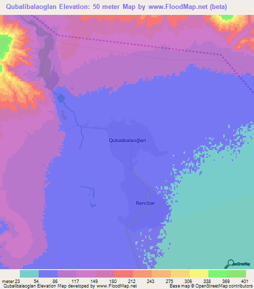Qubalibalaoglan,Azerbaijan Elevation Map