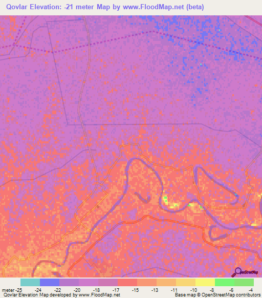 Qovlar,Azerbaijan Elevation Map