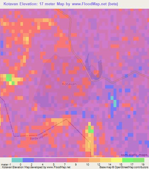 Kotavan,Azerbaijan Elevation Map