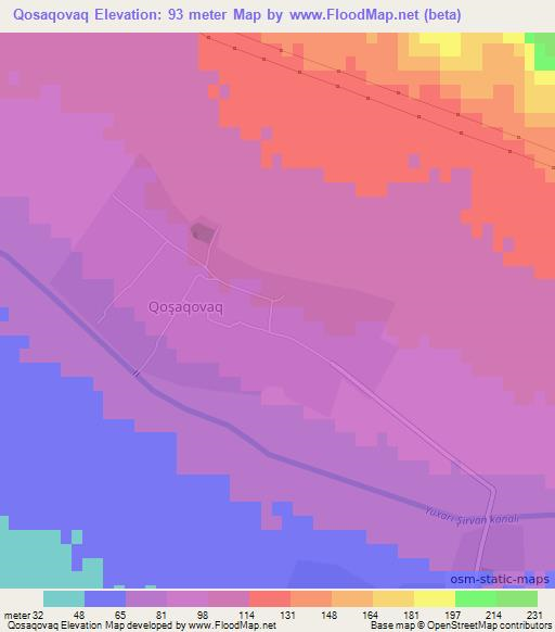 Qosaqovaq,Azerbaijan Elevation Map