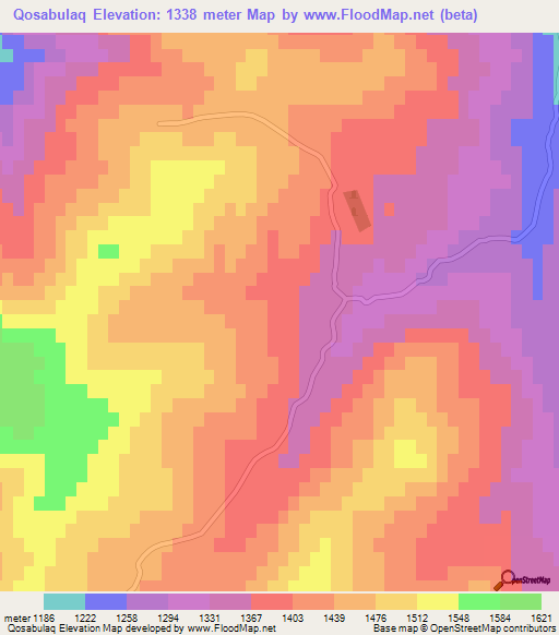 Qosabulaq,Azerbaijan Elevation Map