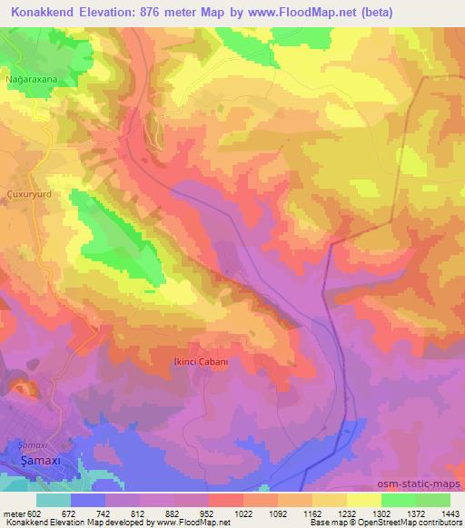 Konakkend,Azerbaijan Elevation Map