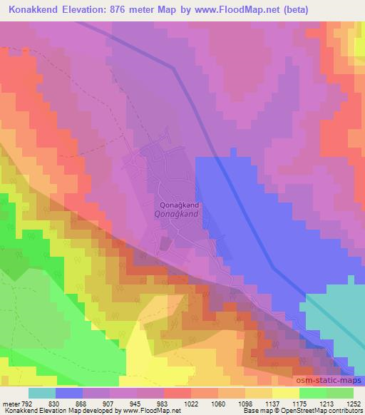 Konakkend,Azerbaijan Elevation Map