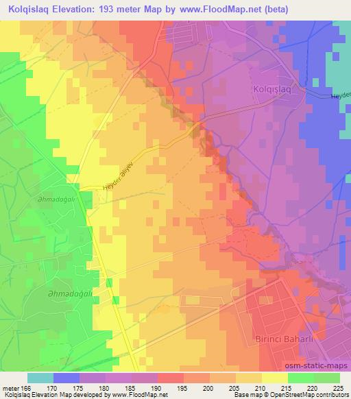 Kolqislaq,Azerbaijan Elevation Map
